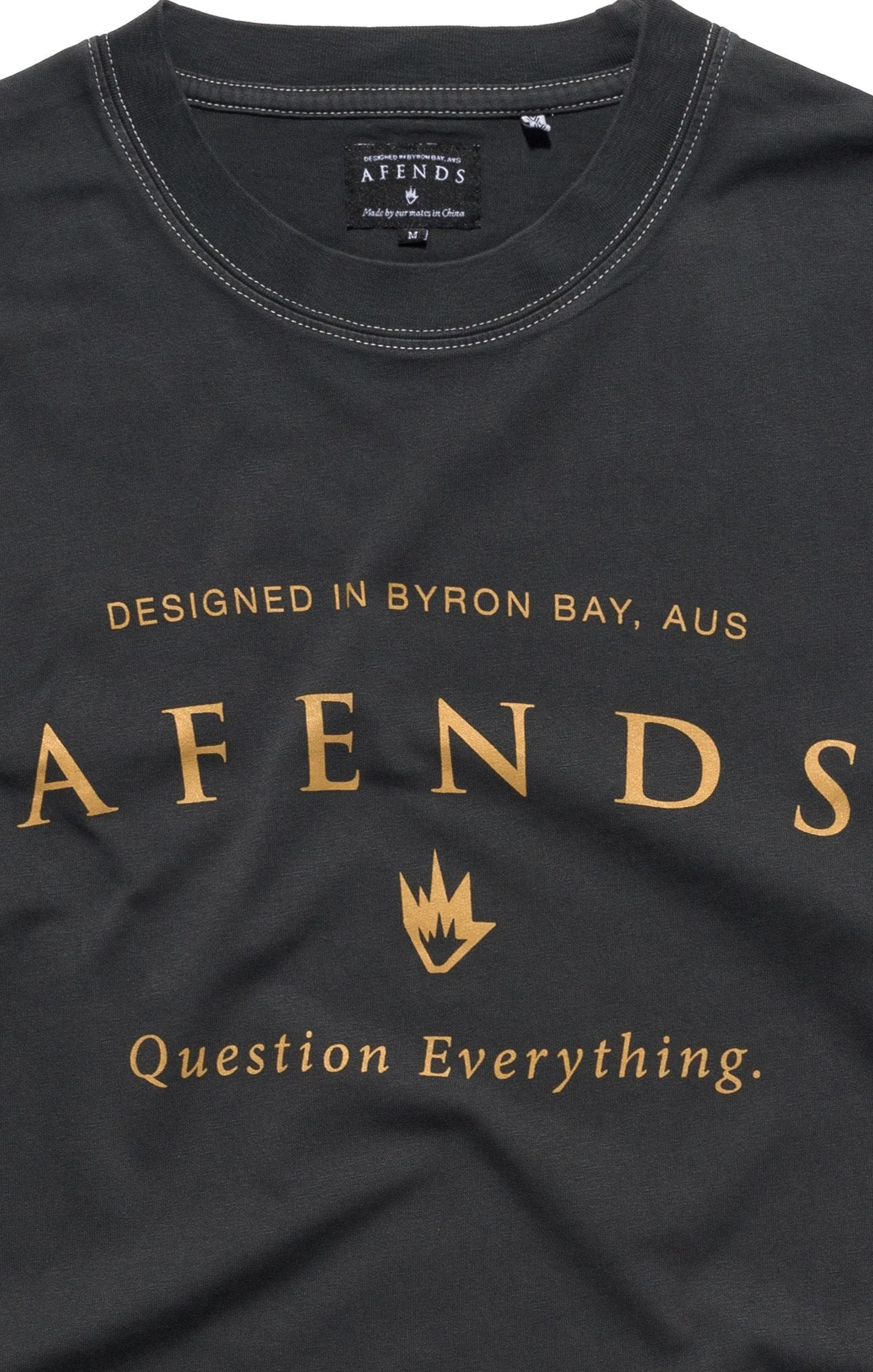 Afends Mens Long Question - Long Sleeve Logo Tee