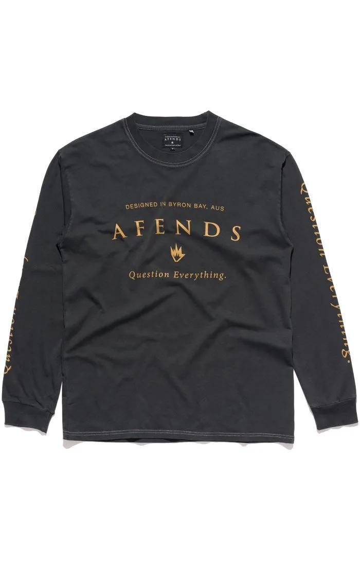 Afends Mens Long Question - Long Sleeve Logo Tee