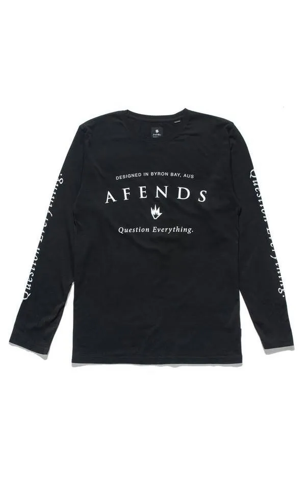 Afends Mens Long Question - Long Sleeve Logo Tee