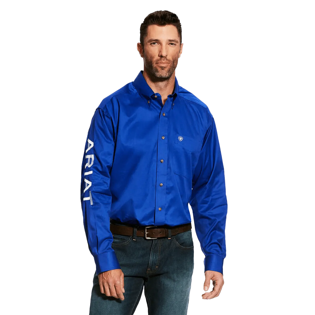 Ariat Marine Team Logo Twill Long Sleeve Shirt