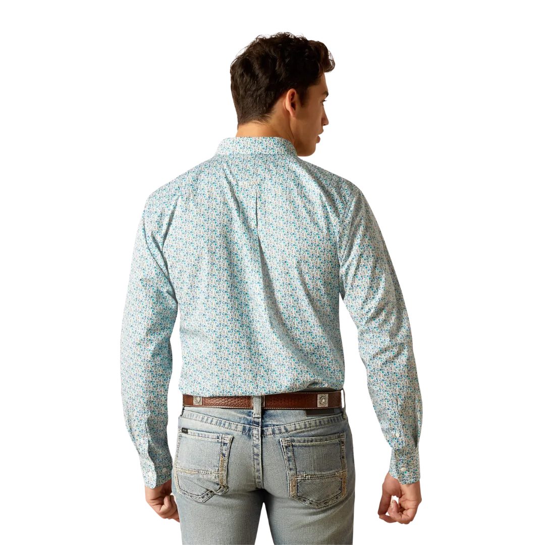 Ariat Men's Wrinkle Free Kellen Fitted Blue Shirt