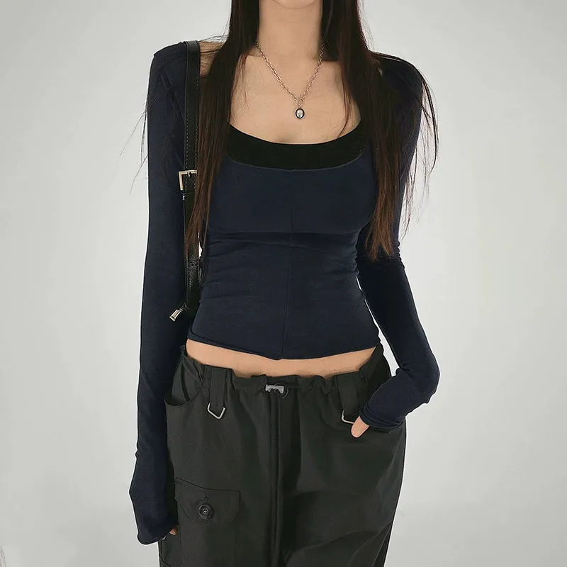 Billie Contrast Two-Piece Long Sleeve Set