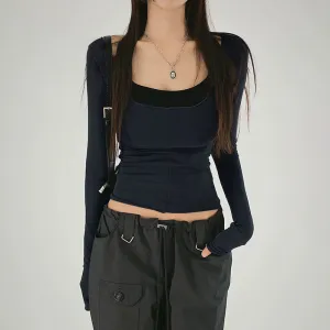 Billie Contrast Two-Piece Long Sleeve Set