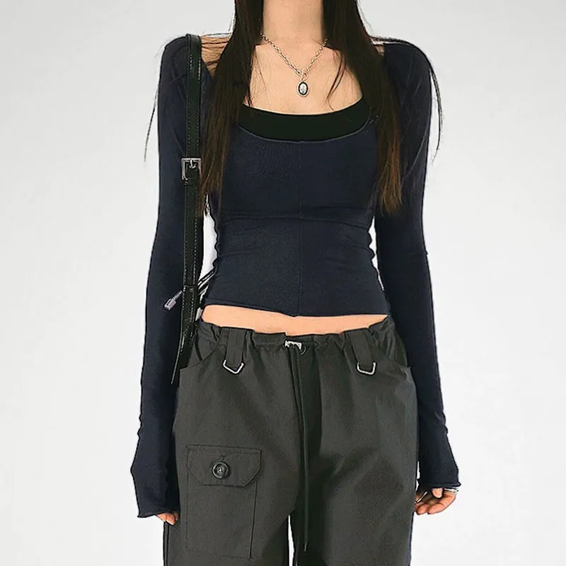 Billie Contrast Two-Piece Long Sleeve Set