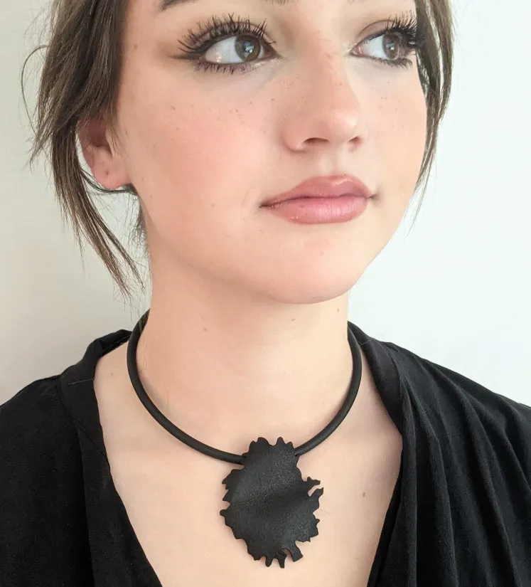 Black Peony Necklace