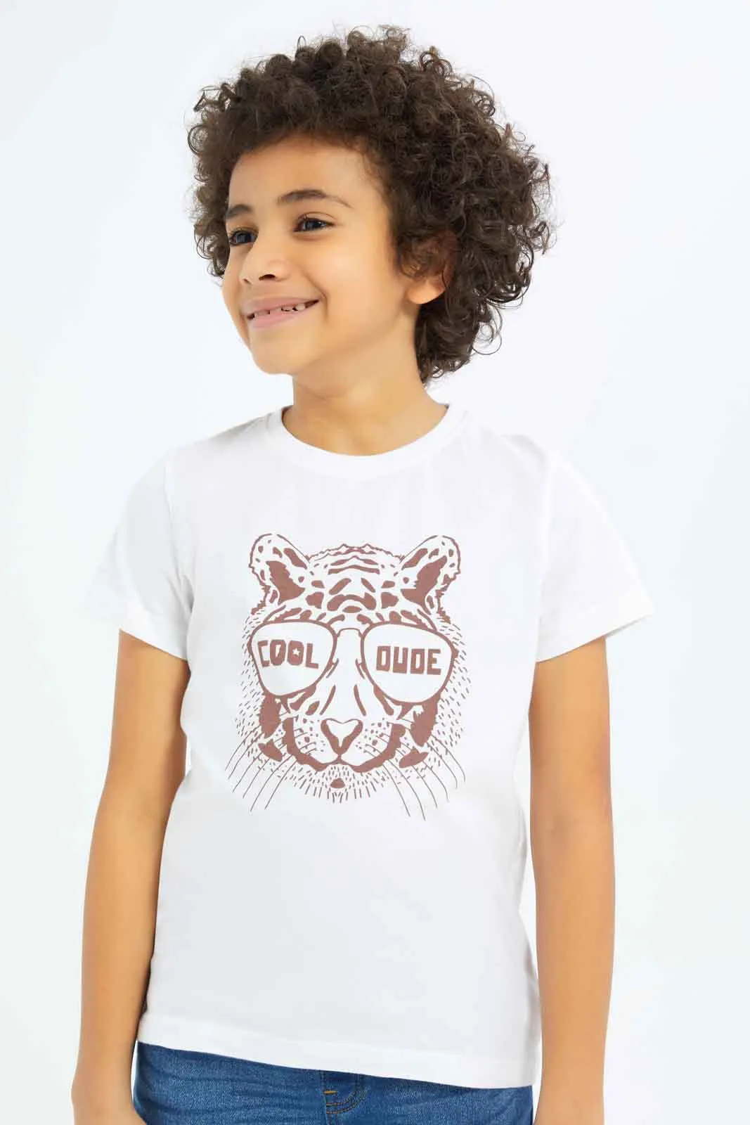 Boys Brown Flannel Check Shirt And T-Shirt Set (2 Piece)