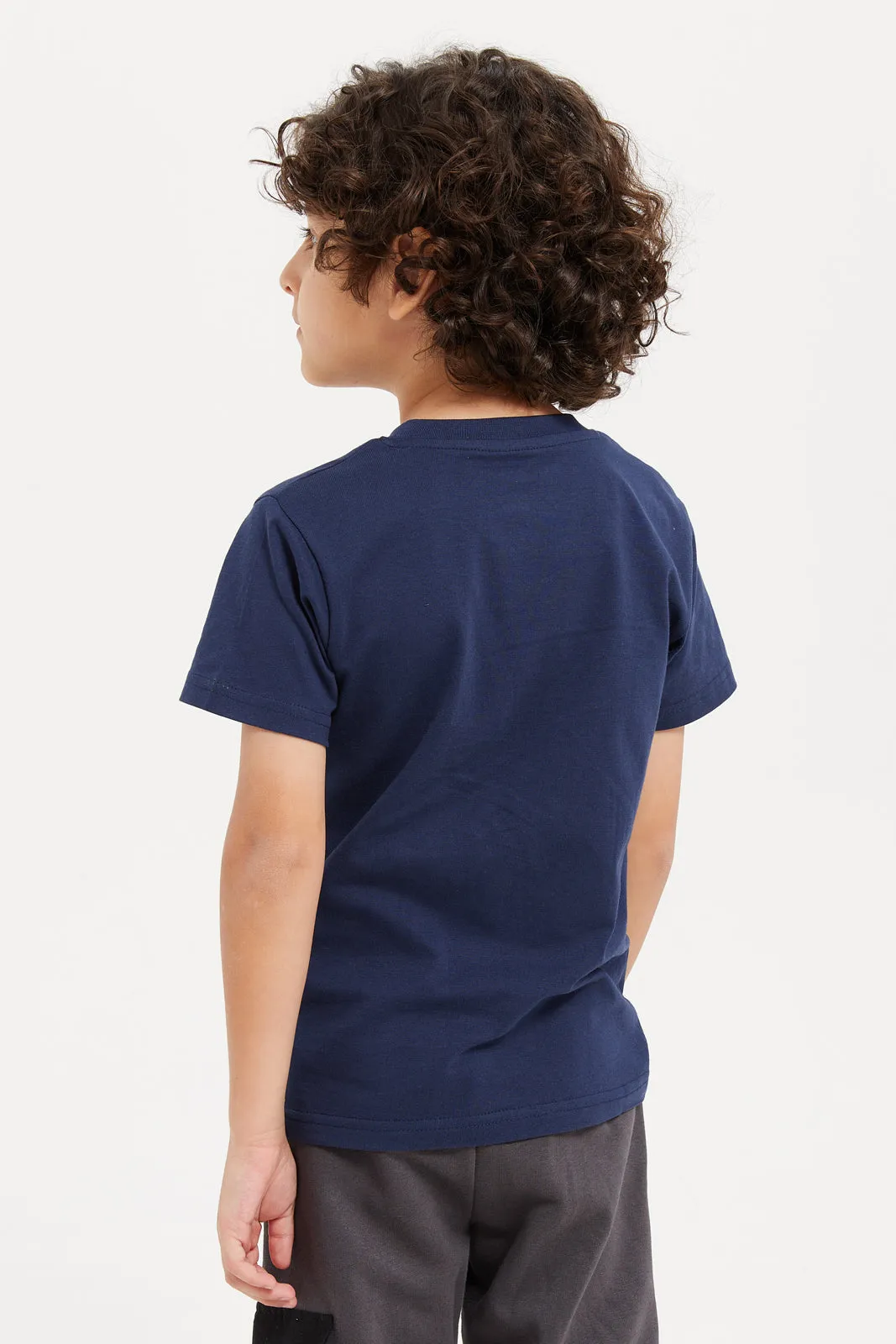 Boys Navy Defender Graphic T-Shirt