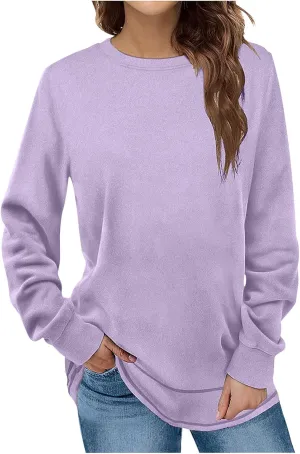 Ceboyel Womens Long Sleeve T Shirts 2023 Loose Fit Tops Round Neck Causal Blouses Shirt Trendy Fall Winter Outfits Clothes