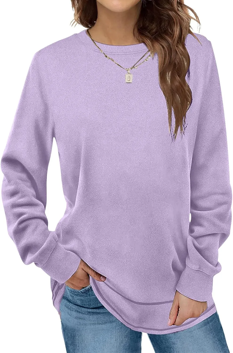 Ceboyel Womens Long Sleeve T Shirts 2023 Loose Fit Tops Round Neck Causal Blouses Shirt Trendy Fall Winter Outfits Clothes