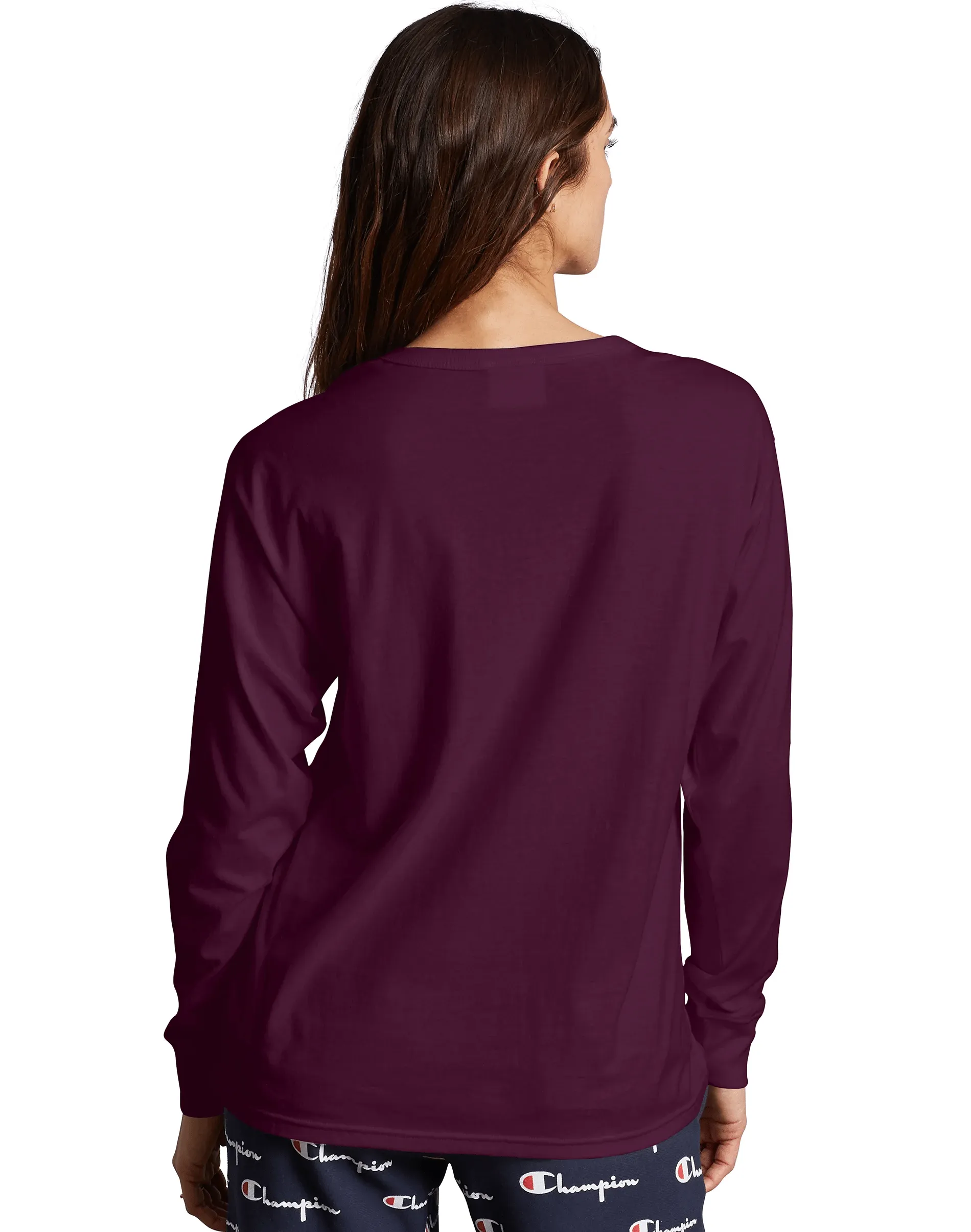 Champion Original Long-Sleeve Women's Tee, Flocked Logo