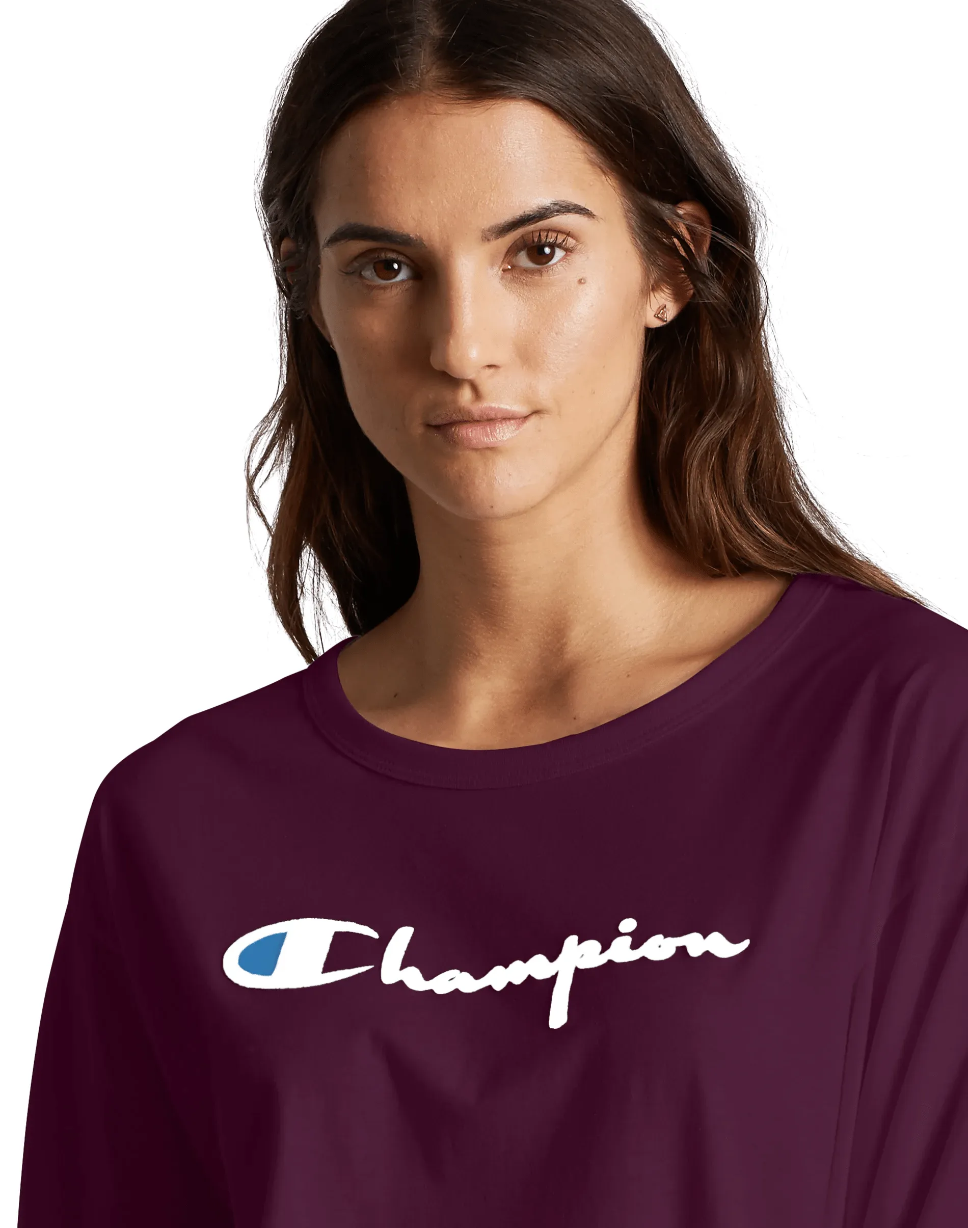 Champion Original Long-Sleeve Women's Tee, Flocked Logo