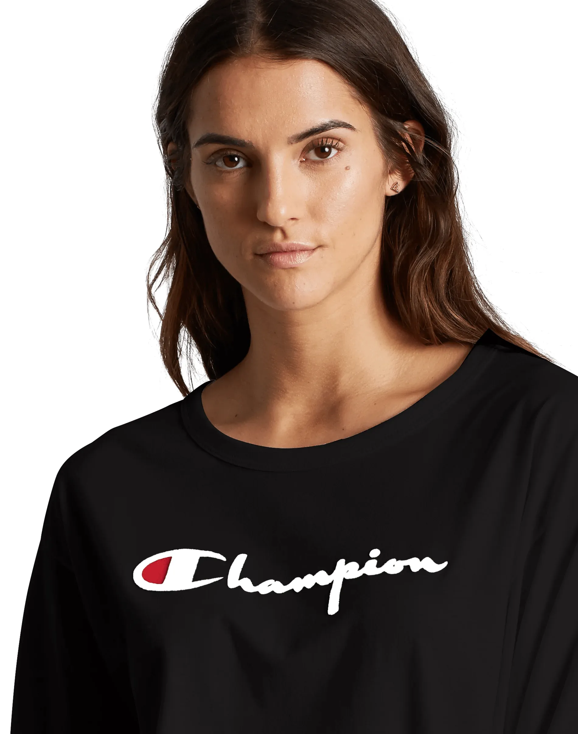 Champion Original Long-Sleeve Women's Tee, Flocked Logo