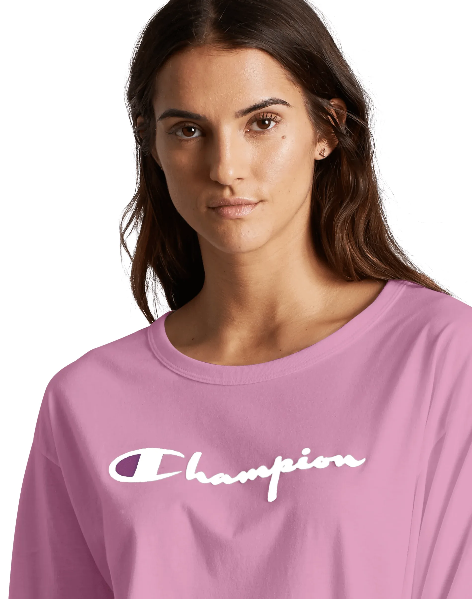 Champion Original Long-Sleeve Women's Tee, Flocked Logo