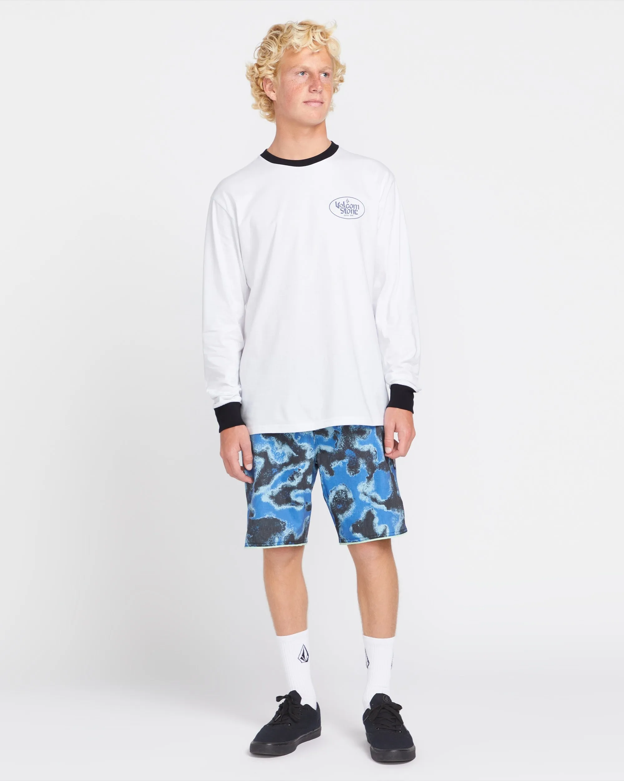 Cognac Long Sleeve Tee - White
