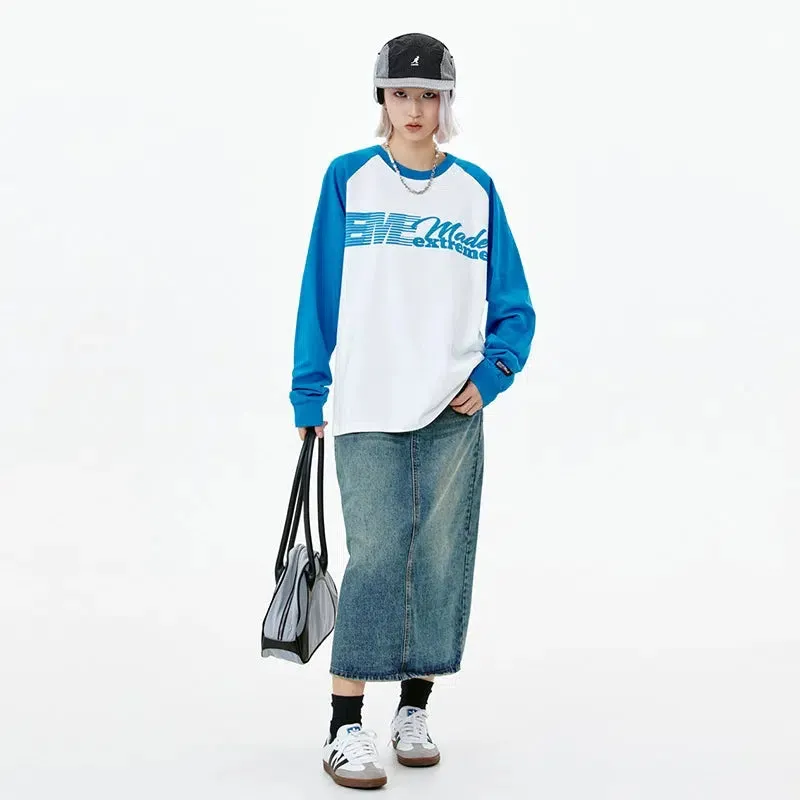Contrast Logo Print Long Sleeve T-Shirt