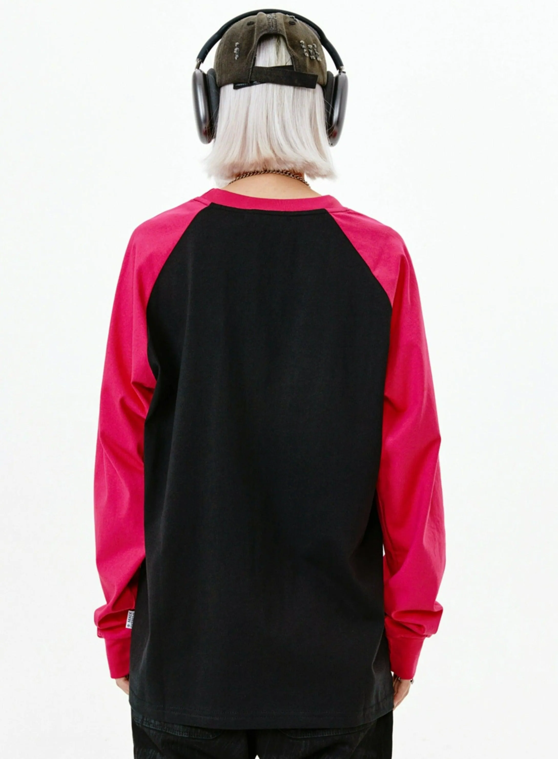 Contrast Logo Print Long Sleeve T-Shirt