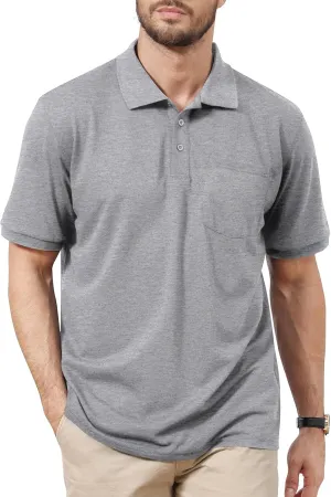Corna Cotton Blend Men's Polo Shirts Short Sleeve Casual Stylish Solid Performance Dry Fit Golf Shirts for Men