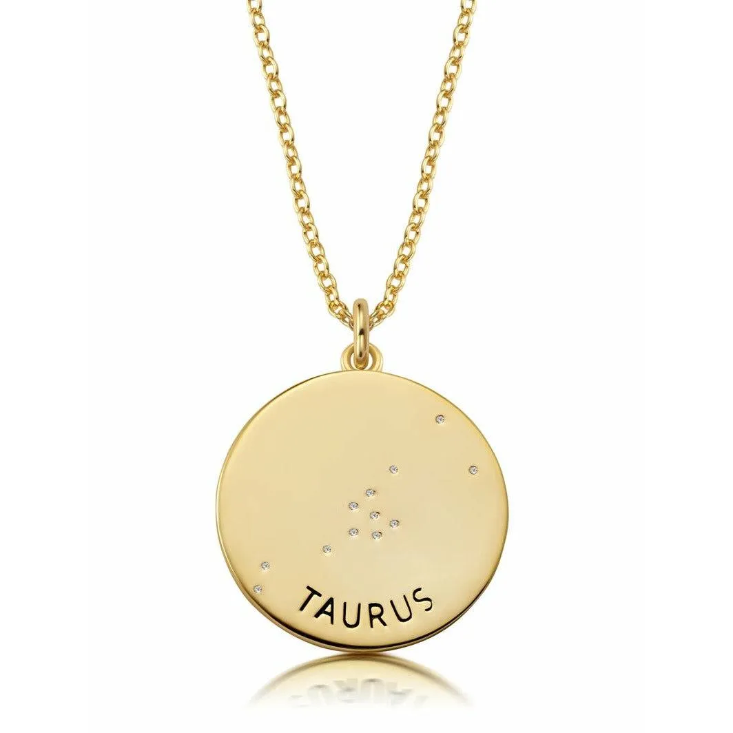 CRISLU TAURUS  ZODIAC NECKLACE FINISHED IN PURE PLATINUM