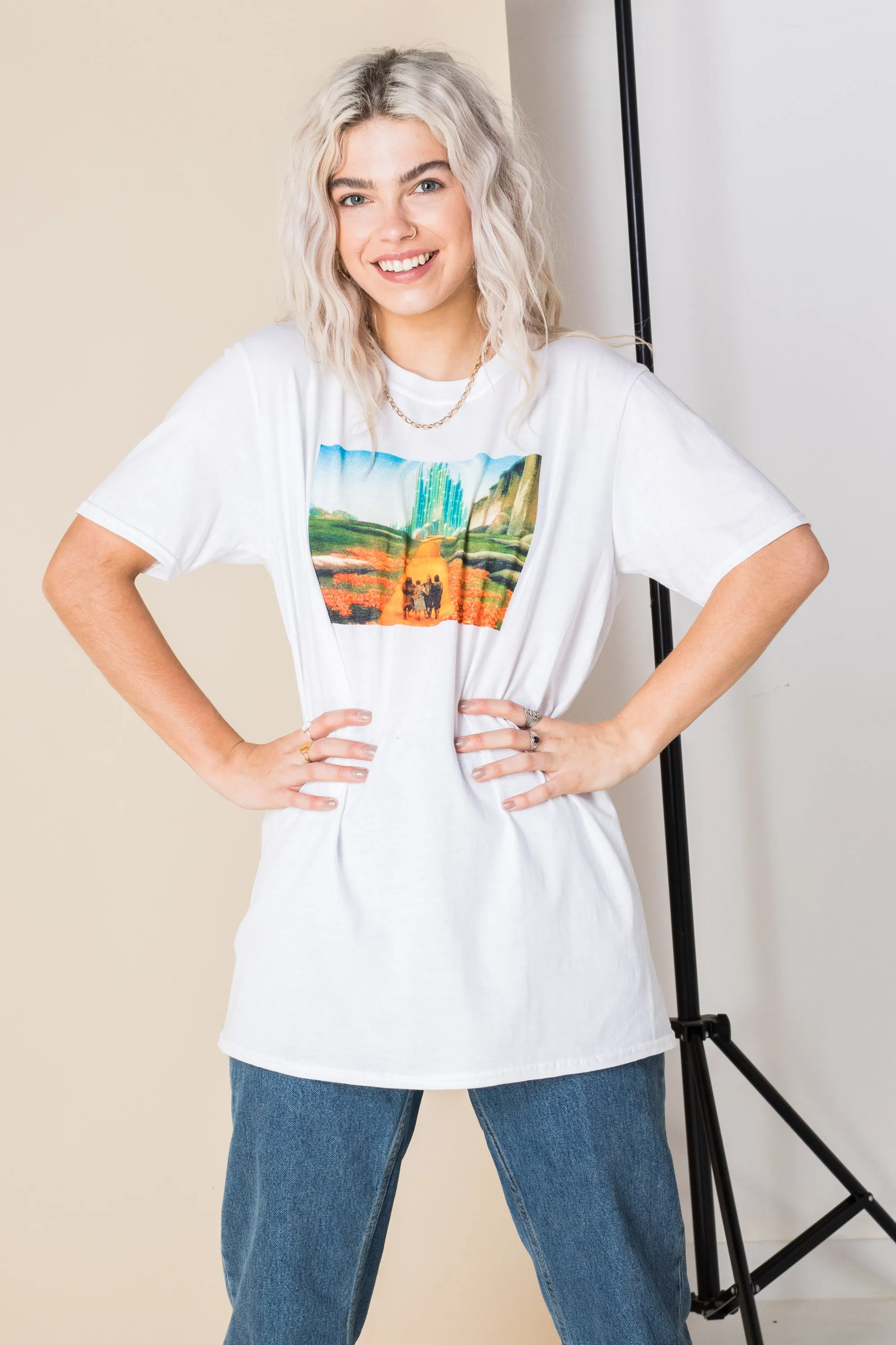 Daisy Street Relaxed T-Shirt with Wizard of Oz Print