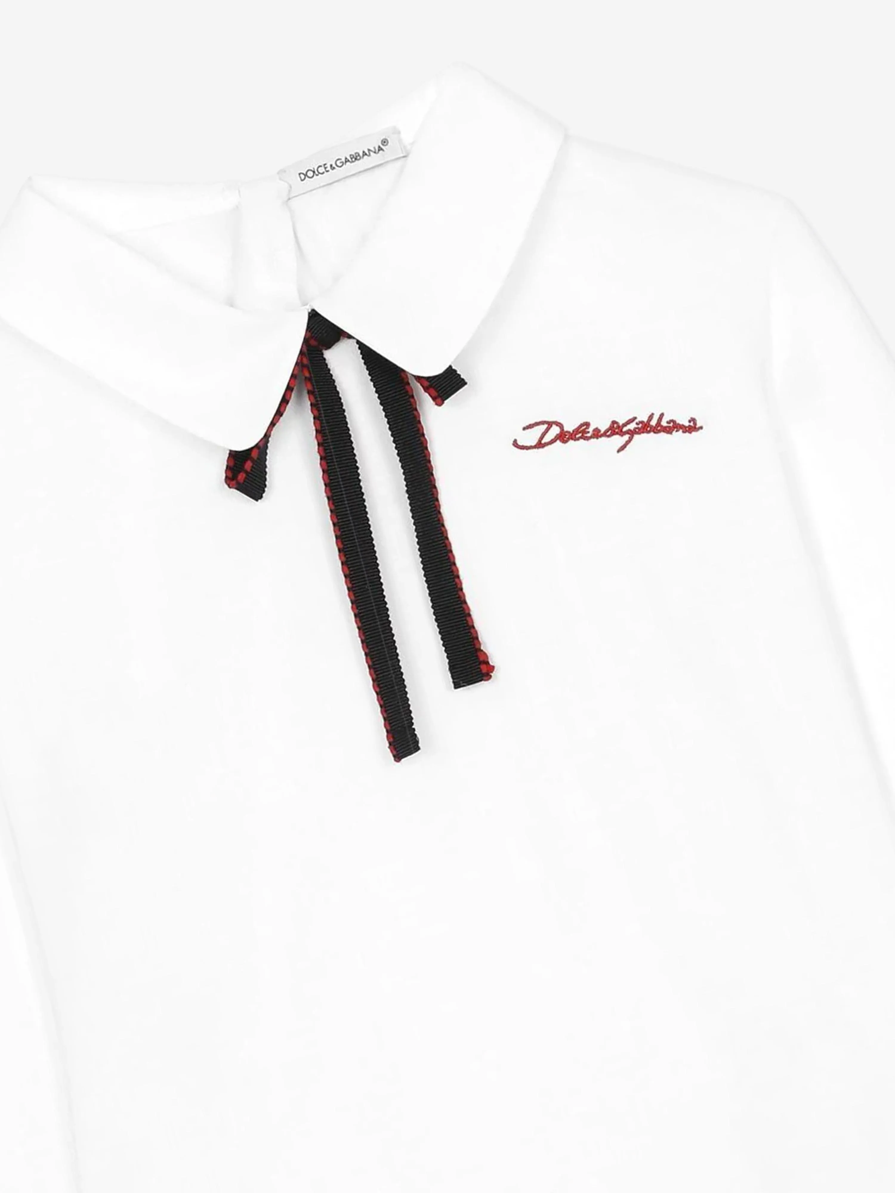 Dolce & Gabbana Girls Peter Pan Collar Top in White