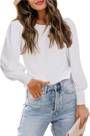 DOROSE Womens Tops Puff Sleeve Blouses Dressy Casual Work T Shirts