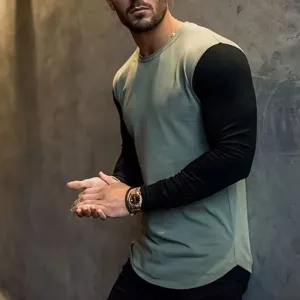 Fashion Colorblock Men's Long Sleeve T-Shirt
