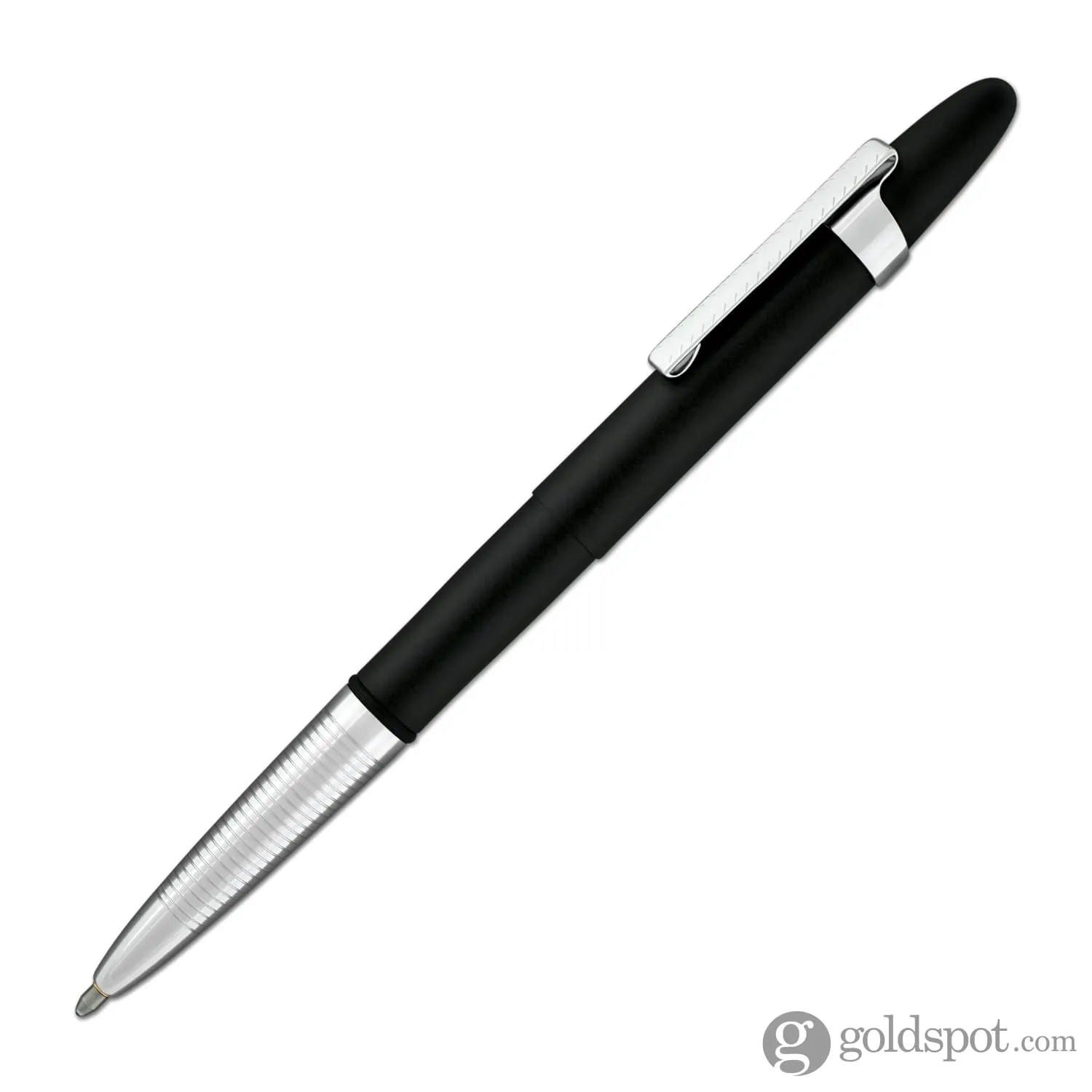 Fisher Space Pen Bullet Ballpoint Pen with Clip in Chrome & Matte Black