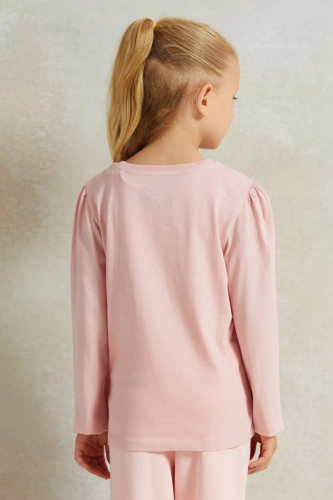 Girls Pink "Girl Power" Placement Print T-shirt