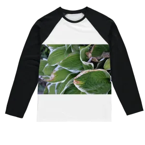 Green Leaves Sublimation Baseball Long Sleeve T-Shirt