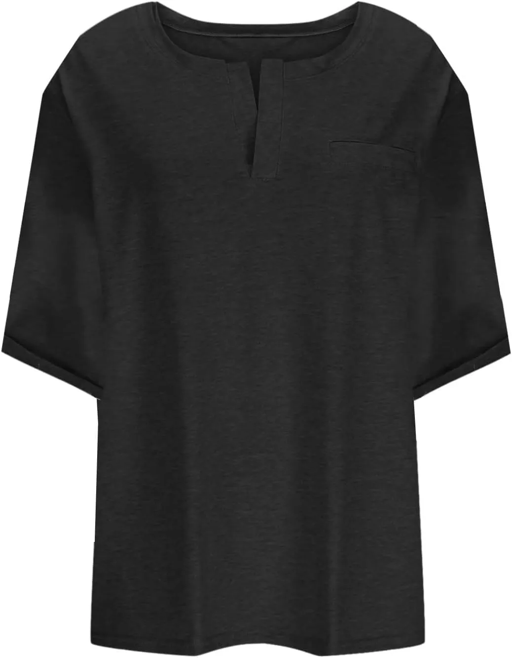 Half Sleeve Plus Size Tops for Women Notched V Neck Casual Loose Fit Tshirts Oversized Spring Summer Going Out Tees