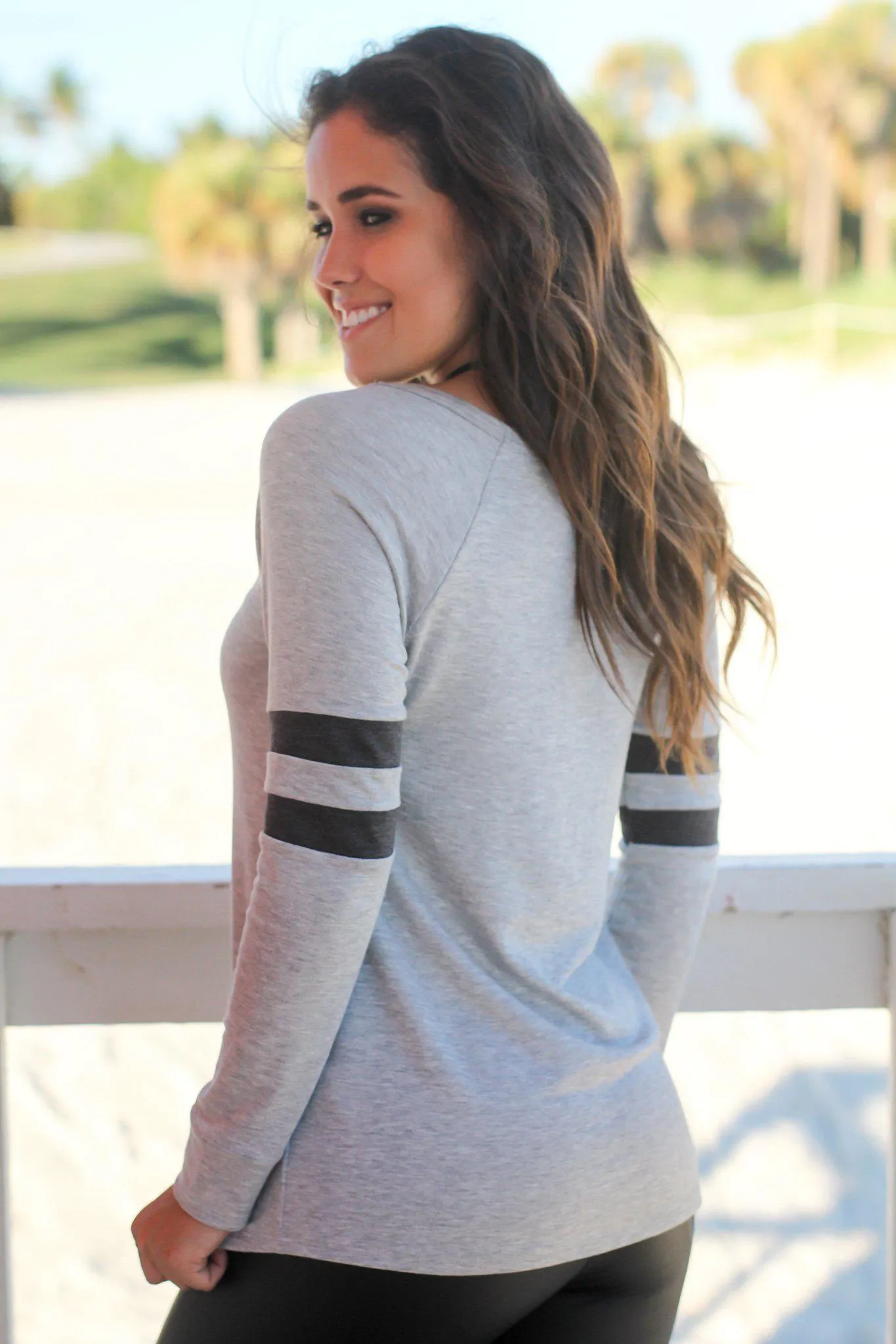 Heather Gray Varsity Top