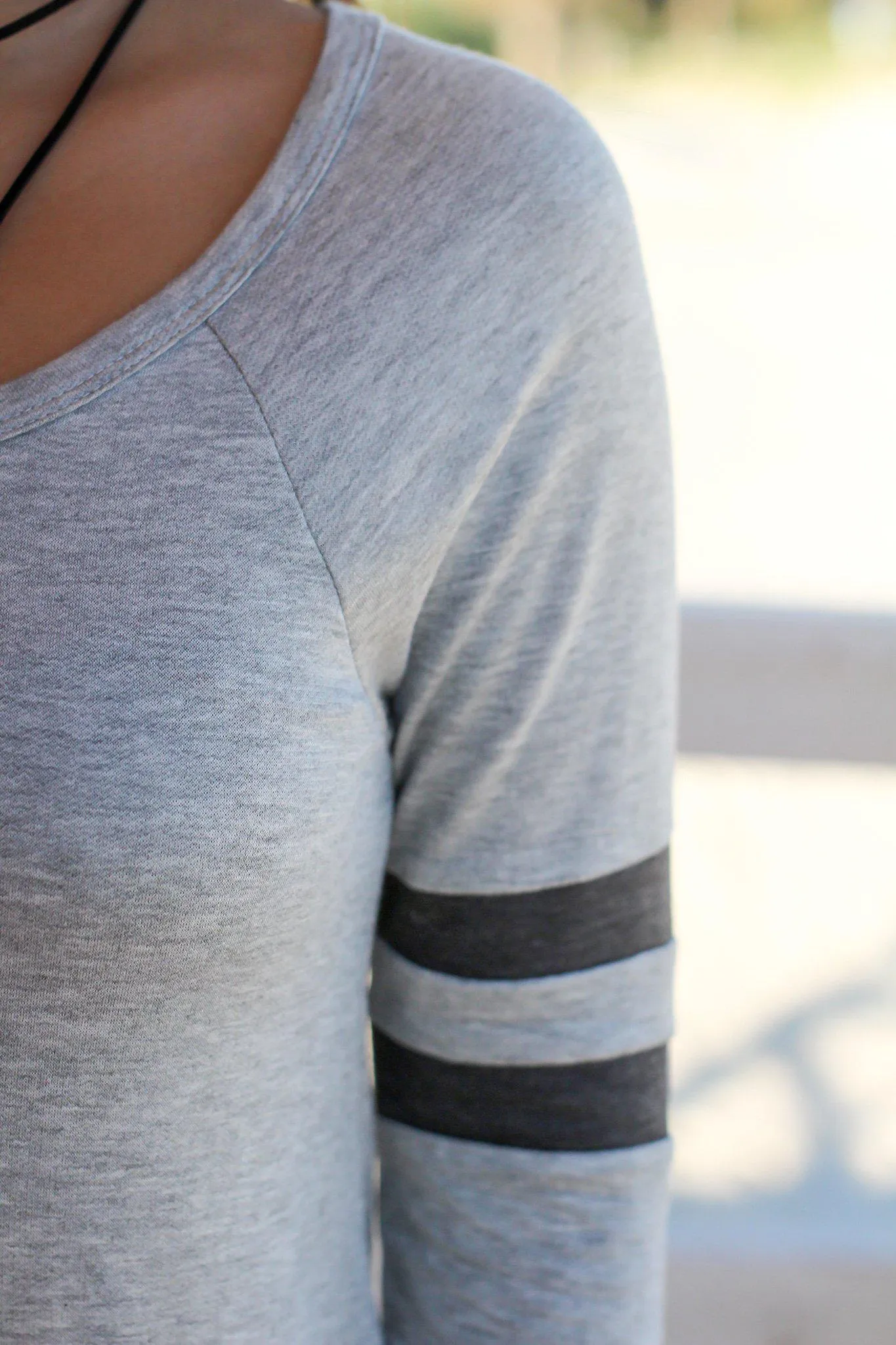 Heather Gray Varsity Top