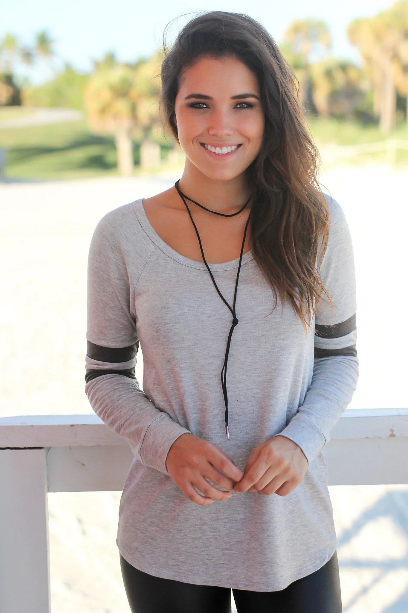 Heather Gray Varsity Top