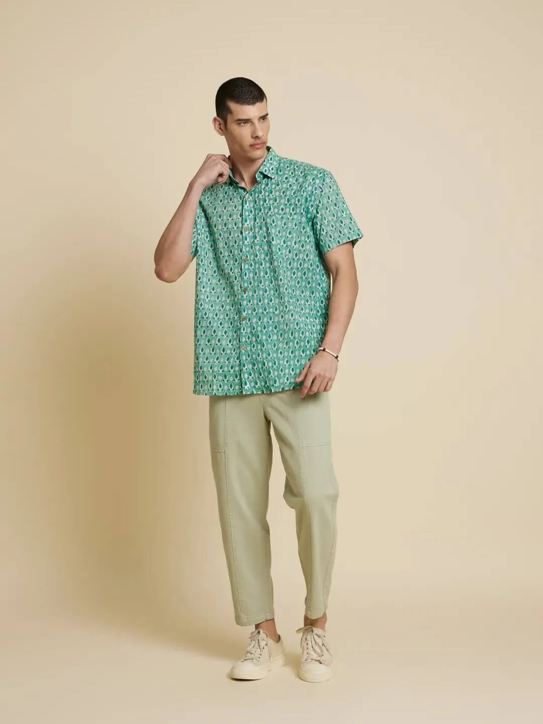 Holiday Handblock Printed Shirt