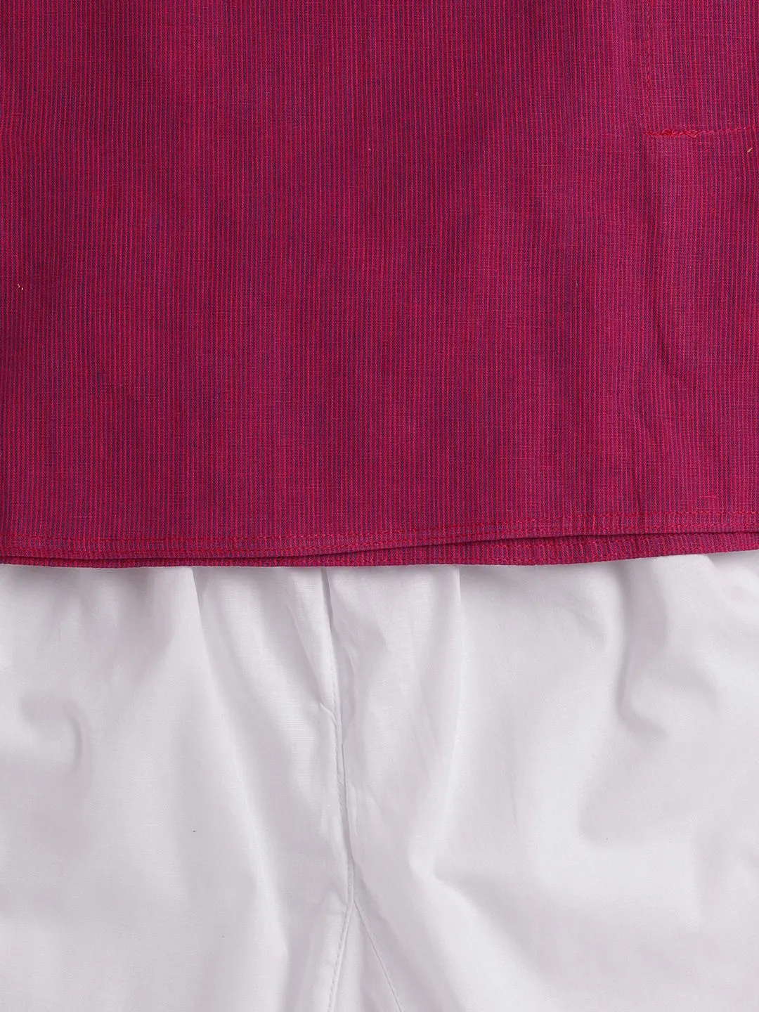 Jashvi Boys Purple and White Pure Cotton Kurta Pyjama Set