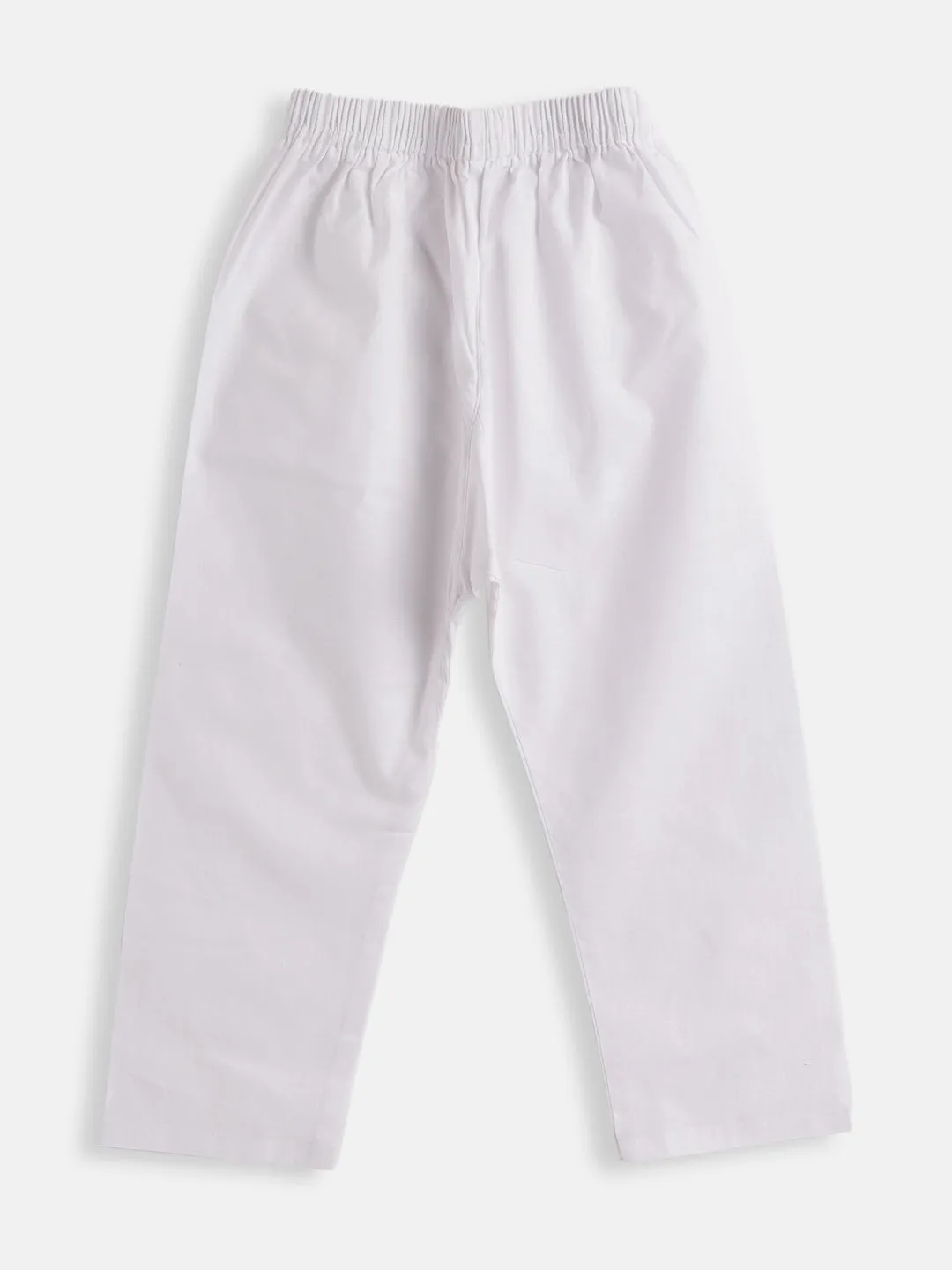 Jashvi Boys Purple and White Pure Cotton Kurta Pyjama Set