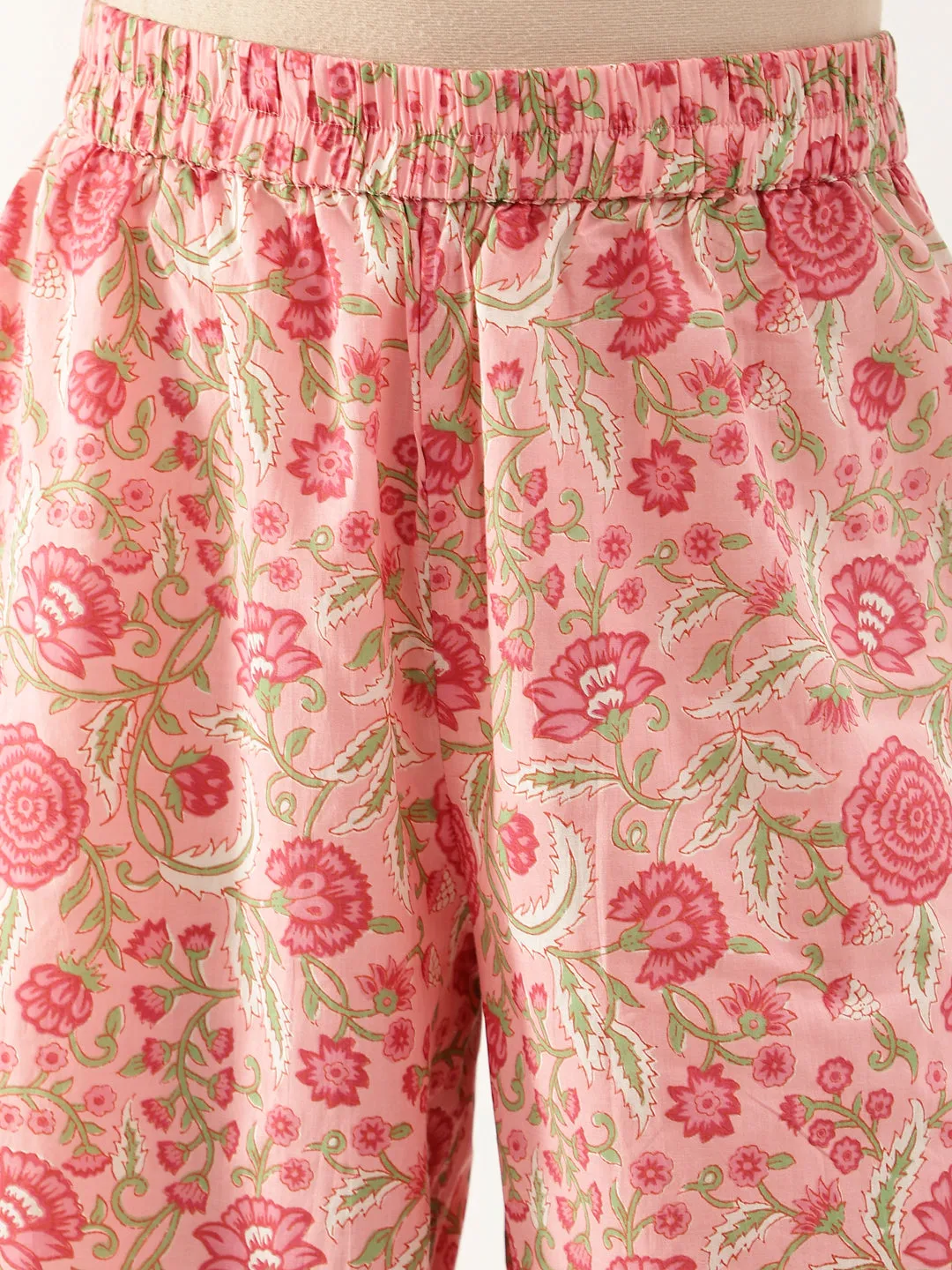 Jashvi Pink Floral Print Cotton Co-ord set