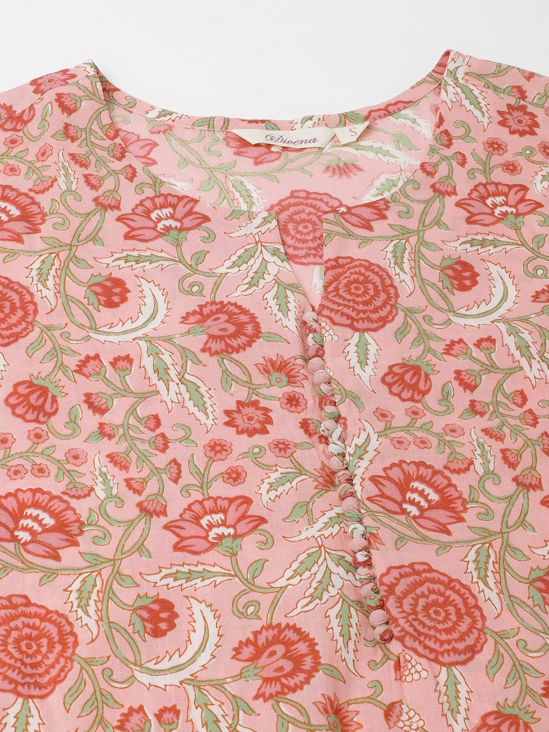 Jashvi Pink Floral Print Cotton Co-ord set