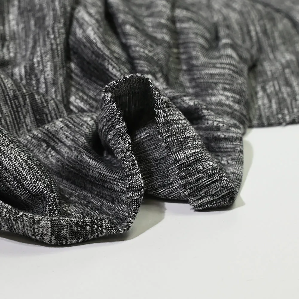 Jersey polyester flammé gris foncé