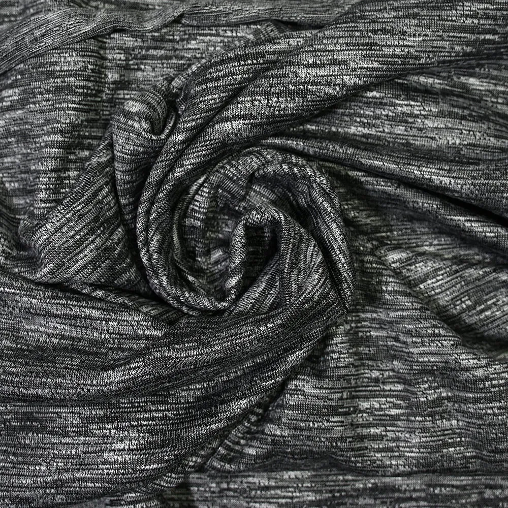 Jersey polyester flammé gris foncé