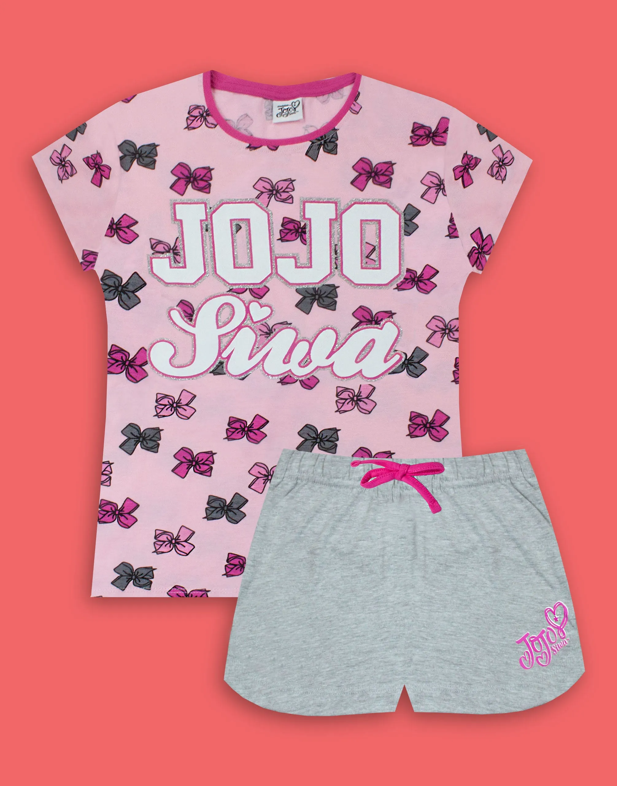 JoJo Siwa Bows Girl's Short Pyjama Set Ages 2 to 8 Years