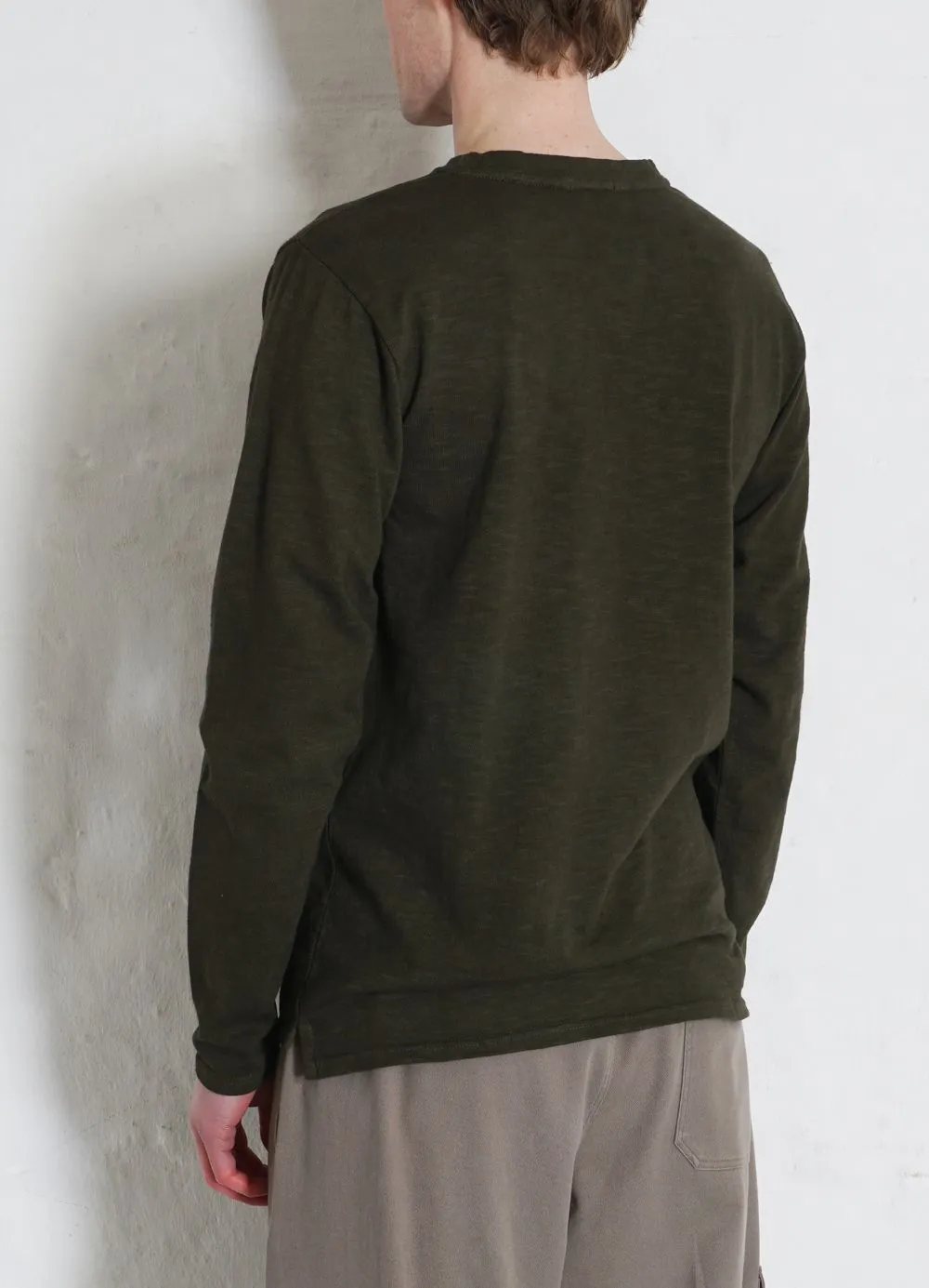 JONES | Long Sleeve Crew Neck Pocket T | Seaweed