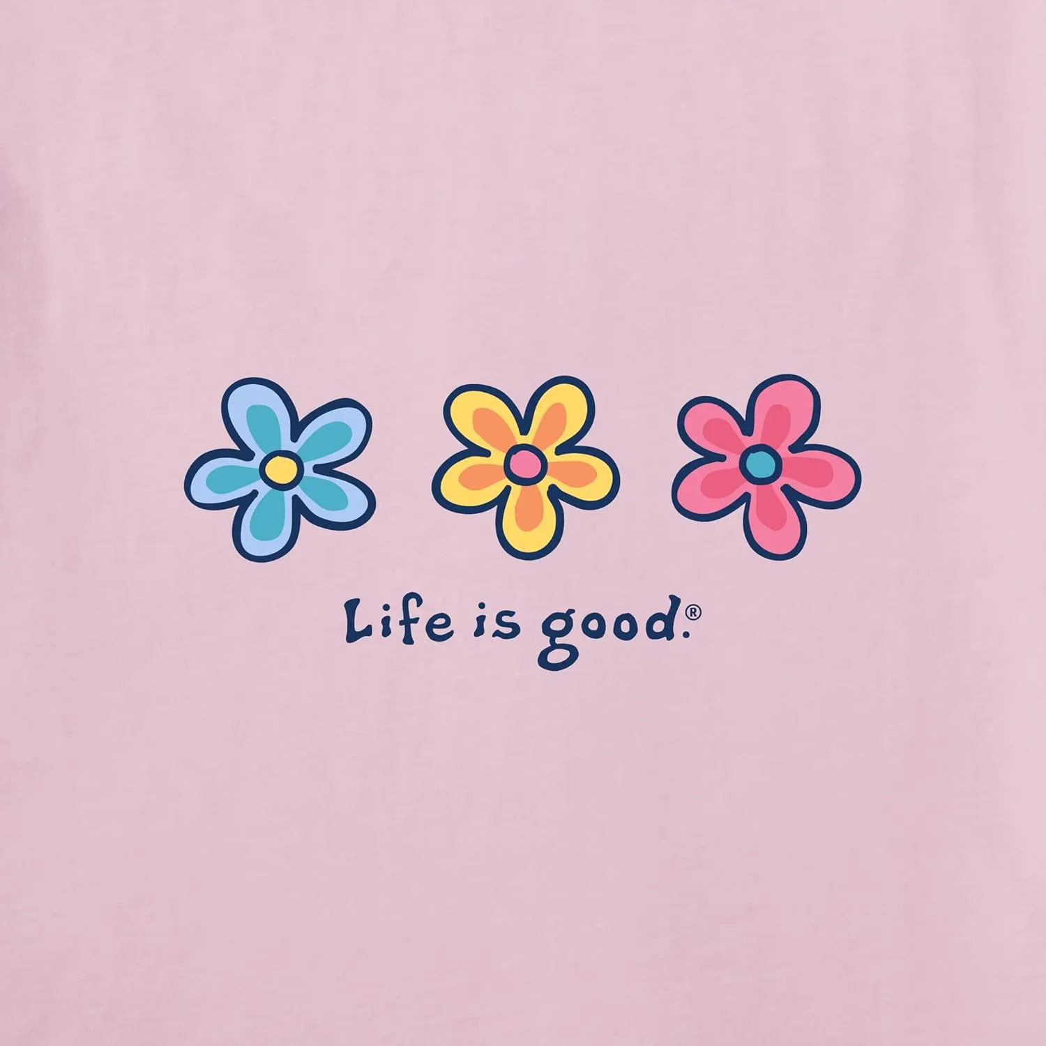 Life is Good Women's Crusher Tee, Long Sleeve Cotton Graphic T-Shirts, Three Daisies
