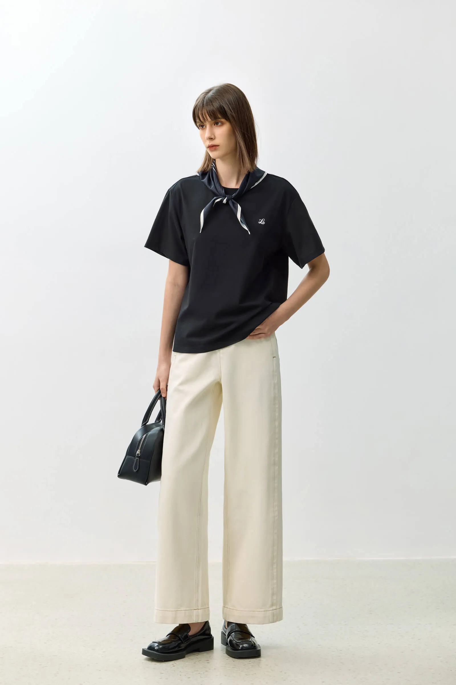 LILY Heart Cherry Bowknot Short Sleeve T-Shirt