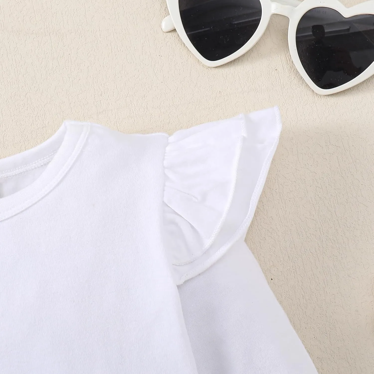 Magic Park 12M-7Y Baby Girl Blouse Toddler Ruffle T-Shirts Kids Girl Solid Color Tee Casual Tops for Girls