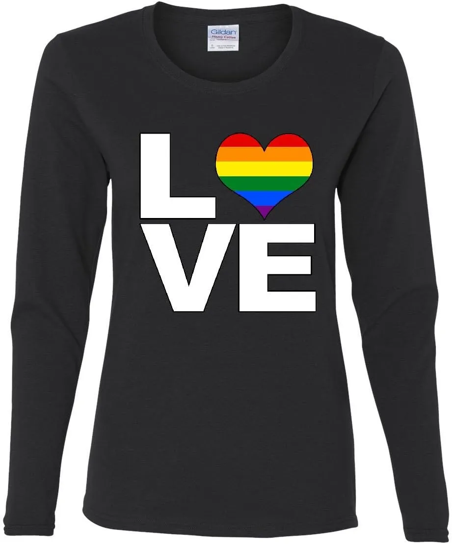 Make Love Gay Pride LGBTQ Rainbow Women's Long Sleeve T-Shirt Tee