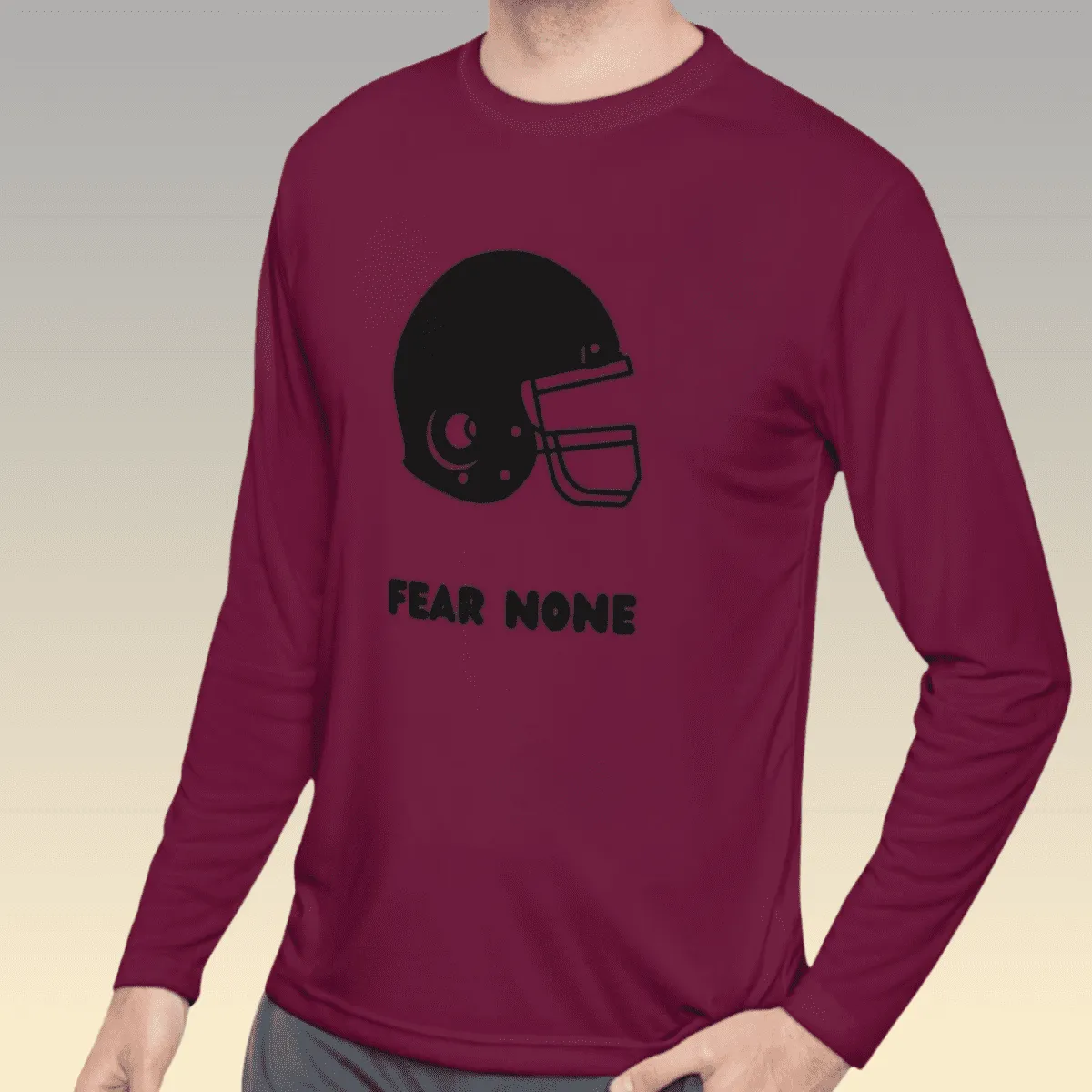 Men's American Football Long Sleeve Moisture Wicking Tee