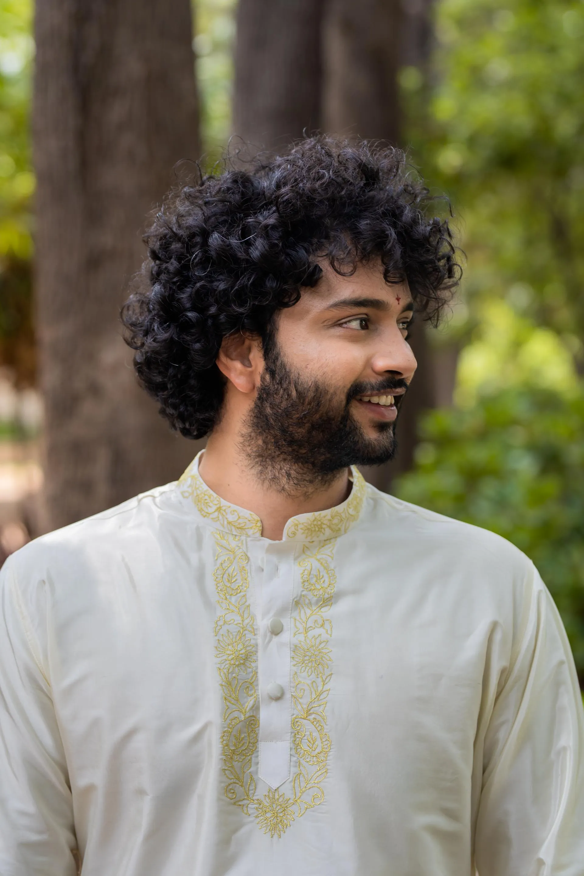 Men's Machine Embroidered Pattu Set - Hilo Design