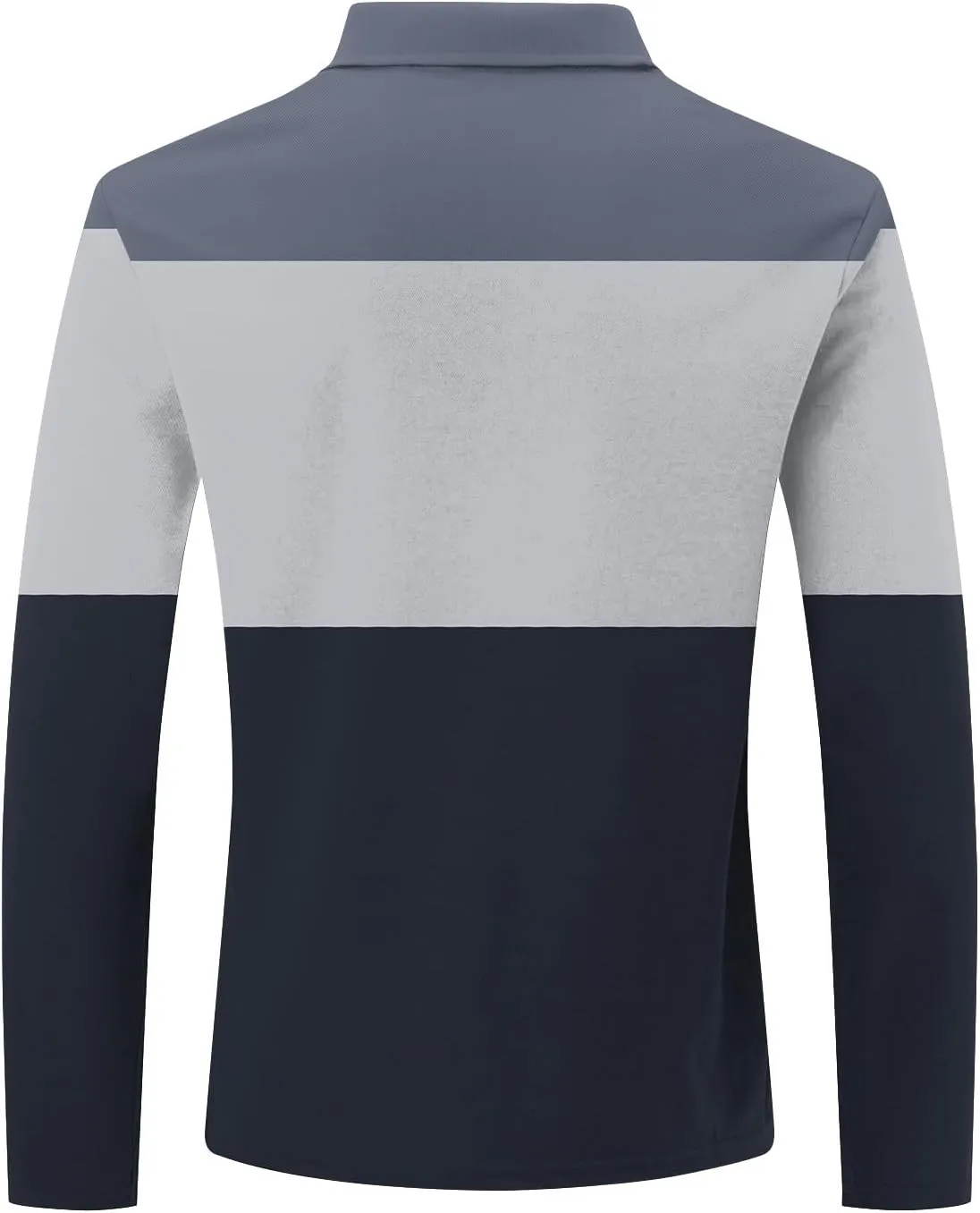 Men's Polo Shirts with Pocket Long Sleeve Casual Collar Pullover Slim Fit Zipper Polo Shirts Business Dress Shirts