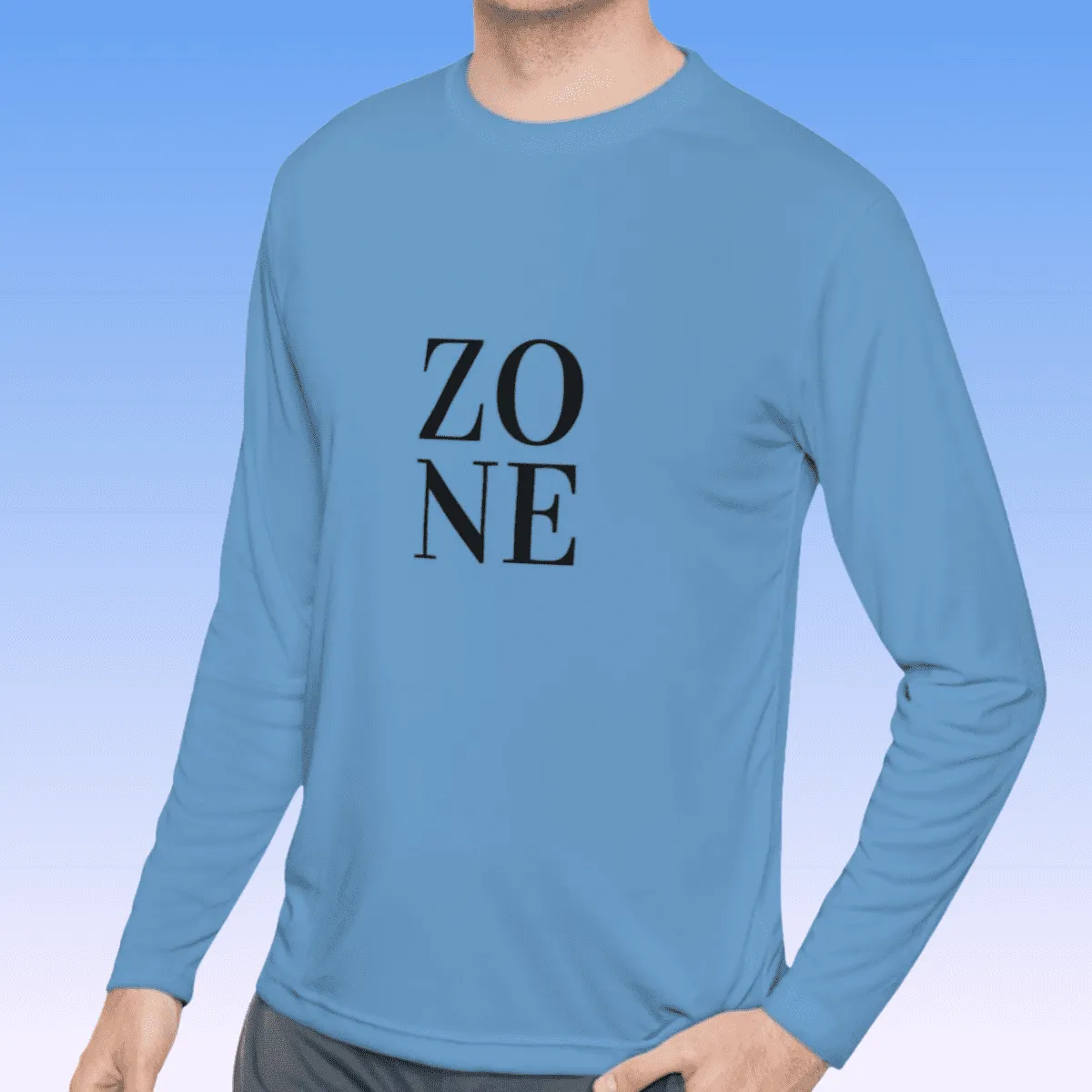 Men's Zone Black Long Sleeve Moisture-Wicking Tee